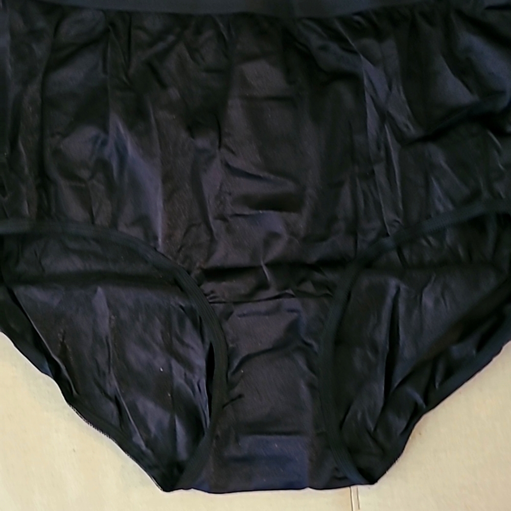 Black nylon brief style panty